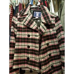 Victoria’s Secret PINK Plaid Double Breasted Coat